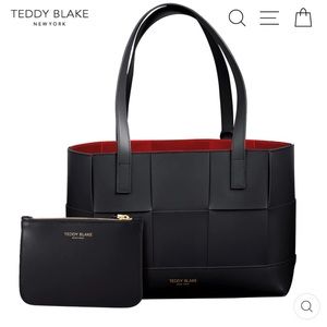 Teddy Blake black and red intrecciato bag